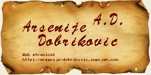 Arsenije Dobriković vizit kartica
